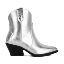 London Rag Women's Silver Cowboy Boots-image-23