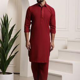SOJANYA Maroon Kurta Set-image-17