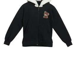 SWEET ANGEL Girls Black Solid Hooded Sweatshirt-picture-44