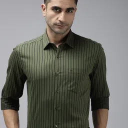Arrow Men Pure Cotton Original Slim Fit Striped Formal Shirt-picture-43