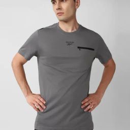 Reebok Mid Grey Cotton Slim Fit Sports T-Shirt-image-95