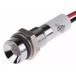 RS PRO Green, Red Panel Mount Indicator 24V DC, Mounting Hole Size 6 mm, Termination Type Lead Wires, IP Rating IP67, Model No 7227776-15