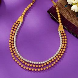 P.N.Gadgil Jewellers 22 Karat (916) BSI Hallmarked Yellow Gold Triple Glory Thushi Necklace-image-75