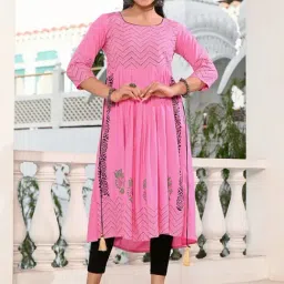 Indi Inside Pink Printed A Line Kurta-picture-8