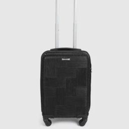 Teakwood Leathers Black Geometric Small Hard Sided Cabin Trolley-image-32
