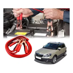 Auto Pearl 2.29 m (7.5 Ft) 500 A Heavy Duty Booster Anti Tangle Battery Jumper Cable for Skoda Fabia (Pack of 2)-18