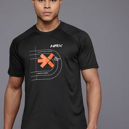 HRX by Hrithik Roshan Men Brand Typography Printed Rapid-Dry Running T-shirt-image-33