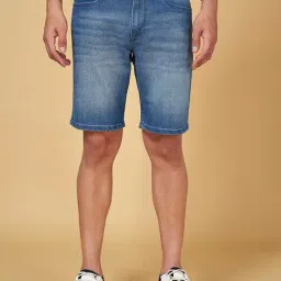 SF Jeans by Pantaloons Mid Blue Regular Fit Denim Shorts-picture-14