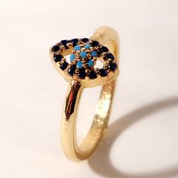 XPNSV Gold Plated Anti-Tarnish Cubic Zirconia Stone Studded Finger Ring-image-96