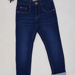 Pantaloons Junior Boys Whiskers and Chevrons Slim Fit Mid-Rise Light Fade Jeans-image-1