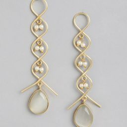 Anouk Gold Plated Beaded Contemporary Drop Earrings-84
