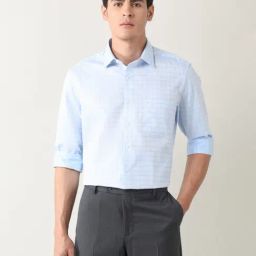 Arrow Blue Cotton Regular Fit Checks Shirt-picture-38