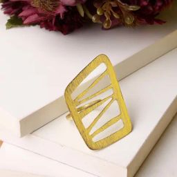 NVR Gold-Plated Solid Adjustable Finger Ring for Women-43