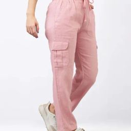 SPYKAR Pink Solid Cargos-image-32
