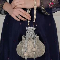 Gaurapakhi Silver Embellished Potli-picture-25