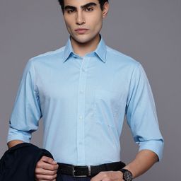 Raymond Slim Fit Textured Pure Cotton Formal Shirt-image-86