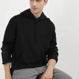 Calvin Klein Ck Black Cotton Relaxed Fit Solid Hooded Sweatshirt-image-58