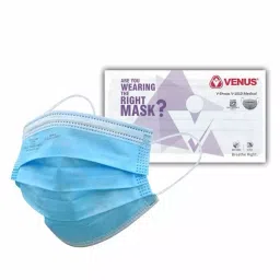 Venus Unisex Melt Blown Layer Disposable Mask with Super Soft Elastic and Nose Clip (Pack of 50) image 2