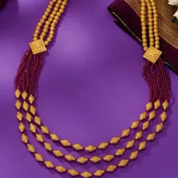 P.N.Gadgil Jewellers 22 Karat (916) BSI Hallmarked Yellow Gold Pink Delight Thushi Necklace-picture-14
