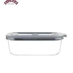 Kilner Transparent & Grey Glass New Fresh Storage Rectangle Container (630ml) image 5
