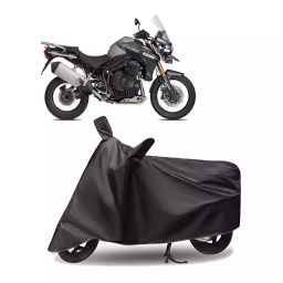 Auto Pearl Polyester Two Wheeler Cover for Triumph Tiger 800 (Grey)-image-65