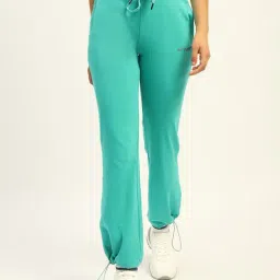 Madame M Secret Green Cotton Relaxed Fit Typographic Track Pant-image-33