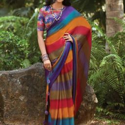 Saree Mall Multi Embellished Sarees With Unstitched Blouse-image-57