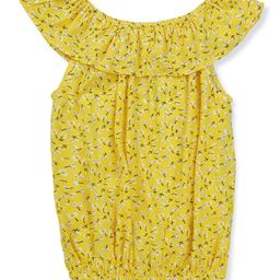 Gini and Jony Girls Floral Print Off-Shoulder Bardot Cotton Top-image-97