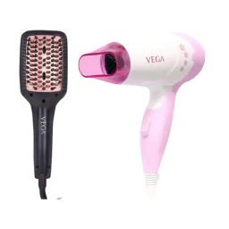 Vega X-Look Paddle VHSB-02 Straightening Brush & Insta Glam VHDH-20 Hair Dryer Combo (Multicolor)-image-61