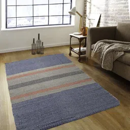 ROMEE Blue & Grey Patterned Dhurrie-picture-24