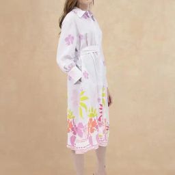 RAREISM Off White Rayon Printed Long Sleeves Dress-image-20