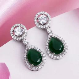 Zavya Sapphire Glow Rhodium-Plated 925 Sterling Silver Earrings-image-56