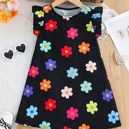 Billion Girls Floral Printed Flutter Sleeve A-Line Above Knee Dress-picture-18