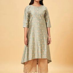 Rangmanch by Pantaloons Green Printed A Line Kurta-image-64