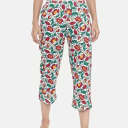 zebu Women Green & White Printed Regular Fit Lounge pants-image-31