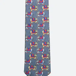 Tossido Men Grey & Red Printed Slim Tie-9