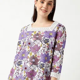 Marks & Spencer Floral Printed Square Neck Top-image-27