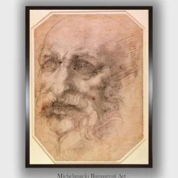 The Art House White & Maroon Portrait of a Bearded Man Wooden Framed Painting Wall Art-image-90