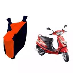 Auto Pearl Waterproof Two Wheeler Cover For Mahindra Duro 125 (Orange & Blue)-image-91