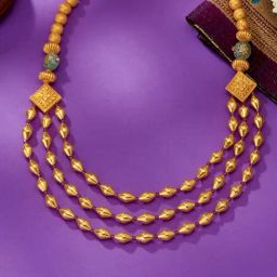 P.N.Gadgil Jewellers 22 Karat (916) BSI Hallmarked Yellow Gold Tri-Layer Harmony Thushi Necklace-image-51