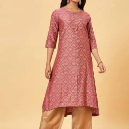 Rangmanch by Pantaloons Pink Printed A Line Kurta-image-71