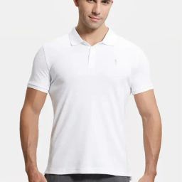 Jockey 3912 White Super Combed Cotton Rich Half Sleeves Polo T-Shirt-image-63