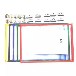 Vikrant Wall Hanging File Folder A3 Sheet Metal Frame Rectangular Shape Multi Coloured, WALL-A3-MIX-P6-MFN (Pack of 5)-71