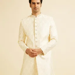 Manyavar Self Design Sherwani Set-image-47
