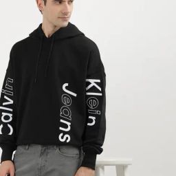 Calvin Klein Ck Black Cotton Loose Fit Solid Hooded Sweatshirt-picture-38