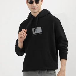 Calvin Klein Ck Black Cotton Relaxed Fit Solid Hooded Sweatshirt-picture-33