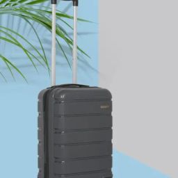 Teakwood Leathers Grey Striped Small Hard Sided Cabin Trolley-image-25