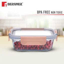 Bergner Borosilicate Transparent Rectangular Tiffin box with Air Tight Lid (1.5 L) image 3