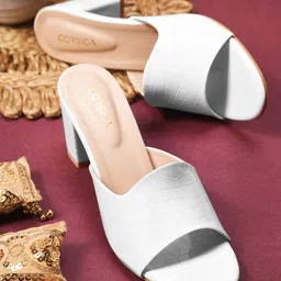 CORSICA Women Textured Block Heel Sandals-88