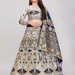 DIVASTRI Semi-Stitched Lehenga & Unstitched Blouse With Dupatta-picture-28